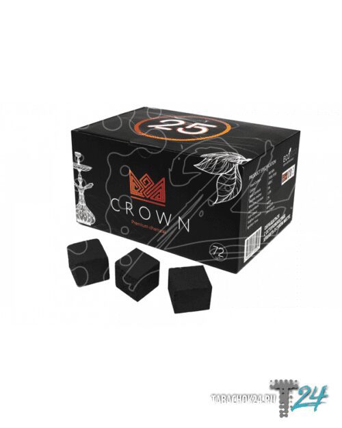 Crown / Уголь для кальяна кокосовый Crown 25мм, 72шт, 1кг в ХукаГиперМаркете Т24