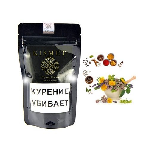 Kismet / Табак Kismet Black Flowers - Чёрные Цветы 100 г [M] в ХукаГиперМаркете Т24