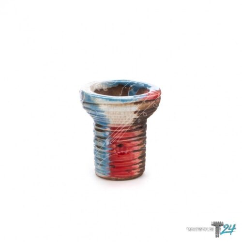 Vintage / Чаша Vintage ClayXglass Nargilia form бело-сине-красная в ХукаГиперМаркете Т24