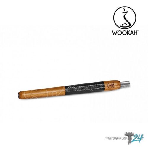 WOOKAH / Мундштук для кальяна Wookah Wooden Mouthpiece Iroko Black Leather в ХукаГиперМаркете Т24