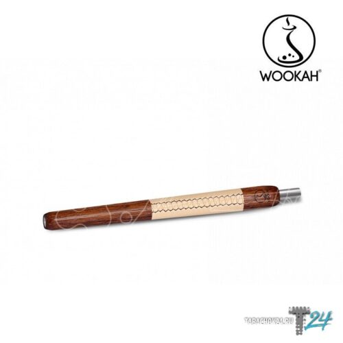 WOOKAH / Мундштук для кальяна Wookah Wooden Mouthpiece Merbau Beige Leather в ХукаГиперМаркете Т24
