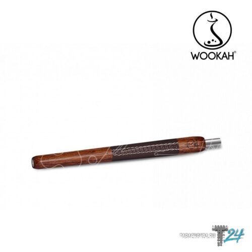 WOOKAH / Мундштук для кальяна Wookah Wooden Mouthpiece Merbau Brown Leather в ХукаГиперМаркете Т24