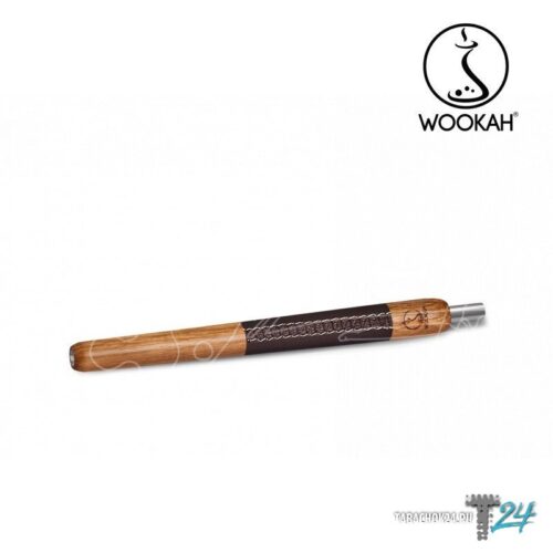 WOOKAH / Мундштук для кальяна Wookah Wooden Mouthpiece Oak Brown Leather в ХукаГиперМаркете Т24