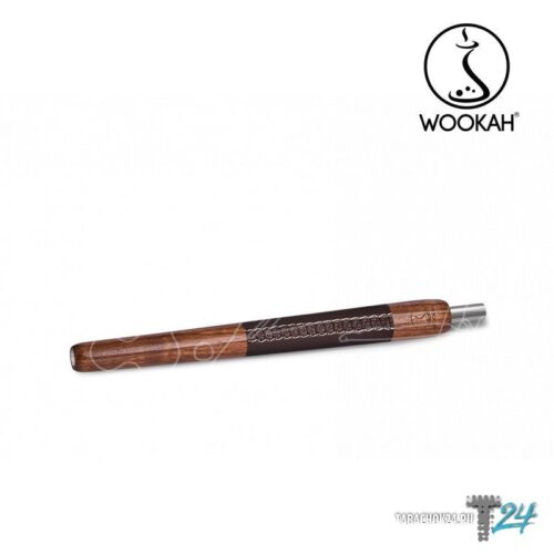 WOOKAH / Мундштук для кальяна Wookah Wooden Mouthpiece Walnut Brown Leather в ХукаГиперМаркете Т24