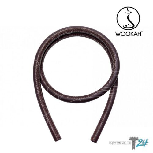 WOOKAH / Шланг силиконовый с кожаной оплеткой Wookah Brown Leather Hose в ХукаГиперМаркете Т24