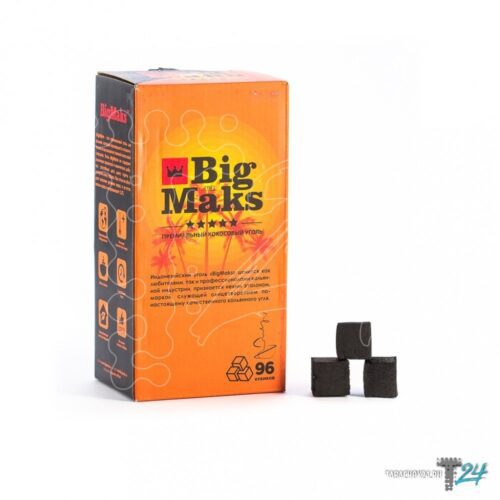 Big Maks / Уголь для кальяна кокосовый Big Maks 96 шт 22мм, 1 кг в ХукаГиперМаркете Т24