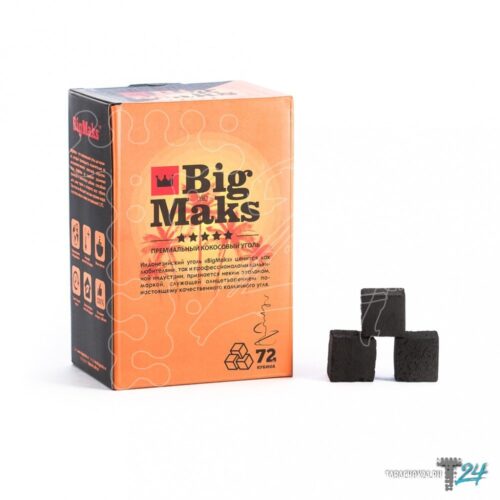 Big Maks / Уголь для кальяна кокосовый Big Maks 72 шт 25мм, 1 кг в ХукаГиперМаркете Т24