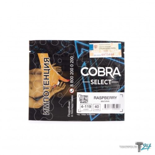Cobra / Табак Cobra Select 4-119 Raspberry, 40г [M] в ХукаГиперМаркете Т24