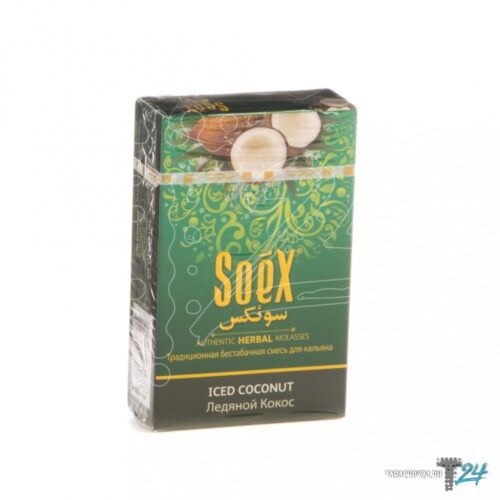 Soex / Бестабачная смесь Soex Iced coconut, 50г в ХукаГиперМаркете Т24