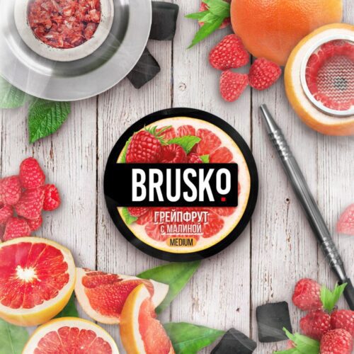 Brusko / Бестабачная смесь Brusko Medium Грейпфрут с малиной, 250г в ХукаГиперМаркете Т24