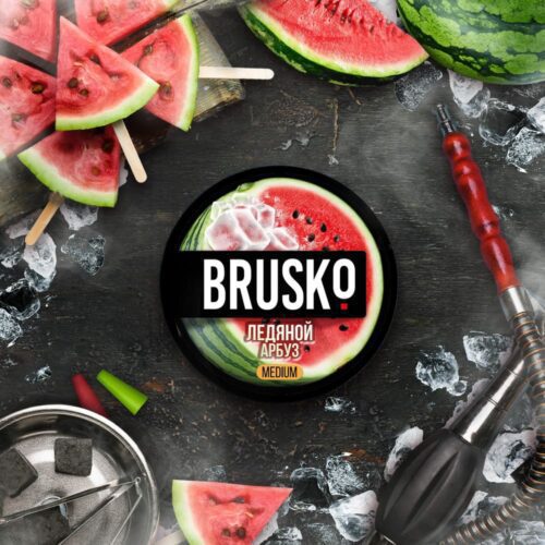 Brusko / Бестабачная смесь Brusko Medium Ледяной арбуз, 250г в ХукаГиперМаркете Т24