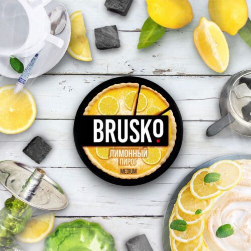 Brusko / Бестабачная смесь Brusko Medium Лимонный пирог, 250г в ХукаГиперМаркете Т24