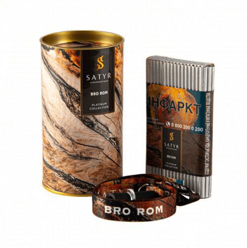 Satyr / Табак Satyr Platinum Collection Bro Rum 1888, 100г [M] в ХукаГиперМаркете Т24