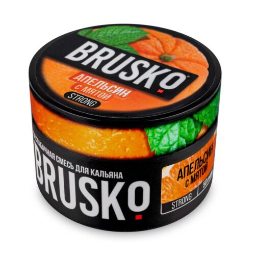 Brusko / Бестабачная смесь Brusko Strong Апельсин с мятой, 50г в ХукаГиперМаркете Т24