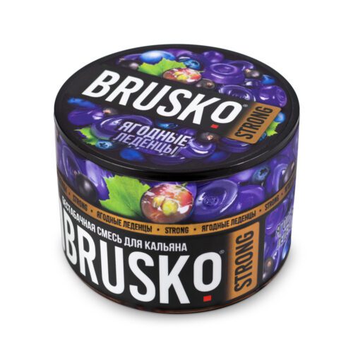 Brusko / Бестабачная смесь Brusko Strong Ягодные леденцы, 50г в ХукаГиперМаркете Т24