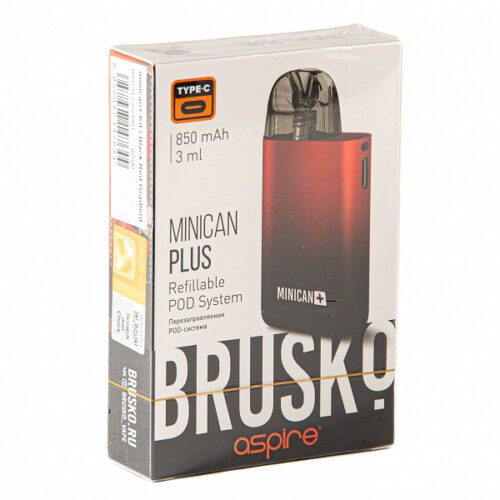 Brusko / Электронная сигарета Brusko Minican Plus 850mAh чёрно-красный градиент (многоразовая) в ХукаГиперМаркете Т24