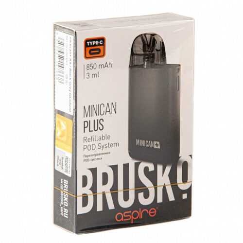 Brusko / Электронная сигарета Brusko Minican Plus 850mAh чёрно-серый градиент (многоразовая) в ХукаГиперМаркете Т24