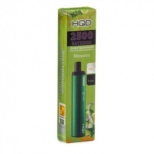 HQD / Электронная сигарета HQD MAXX Mojito (2500 затяжек, одноразовая) в ХукаГиперМаркете Т24