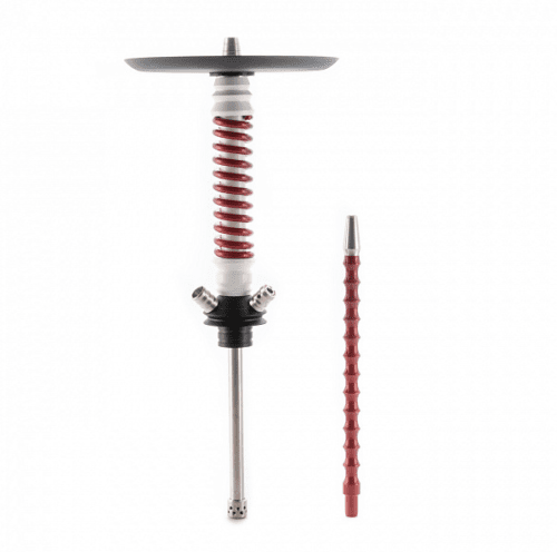 Mamay customs / Кальян Mamay Customs Coilovers Mini бело-красный лак (грав. Космос) [без колбы] в ХукаГиперМаркете Т24
