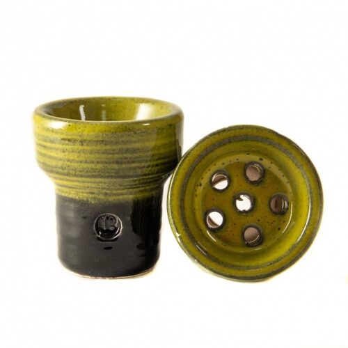 Vintage / Чаша Vintage Glaze Mortar (ступа) саламандра черно-желтая в ХукаГиперМаркете Т24