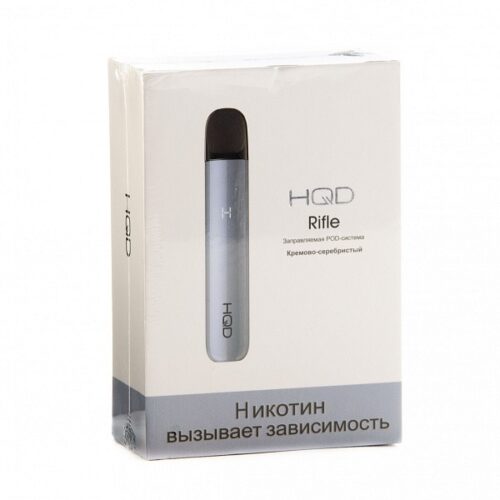 HQD / Электронная сигарета HQD Rifle 450mAh кремово-серебристый (многоразовая, +2 сменных картриджа) в ХукаГиперМаркете Т24