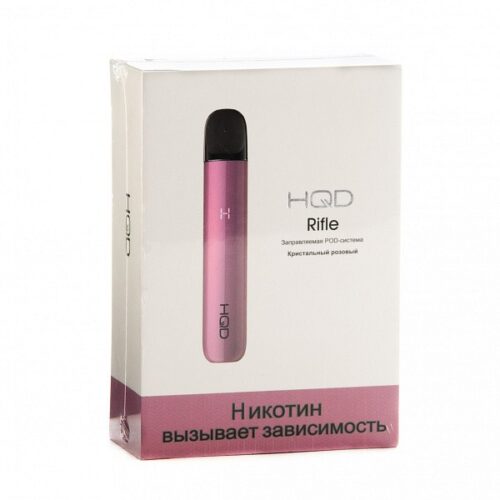 HQD / Электронная сигарета HQD Rifle 450mAh кристальный розовый (многоразовая, +2 сменных картриджа) в ХукаГиперМаркете Т24