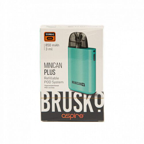 Brusko / Электронная сигарета Brusko Minican Plus 850mAh бирюзовая (многоразовая) в ХукаГиперМаркете Т24