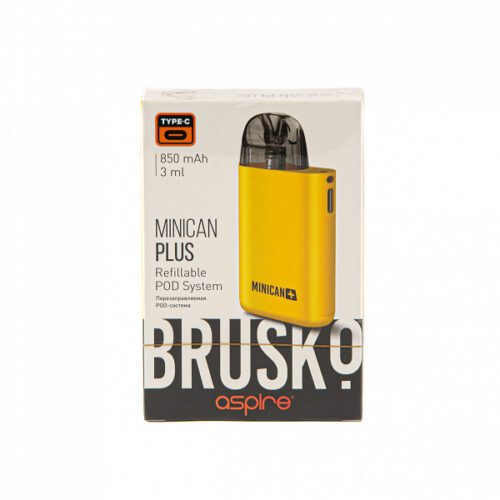 Brusko / Электронная сигарета Brusko Minican Plus 850mAh желтая (многоразовая) в ХукаГиперМаркете Т24
