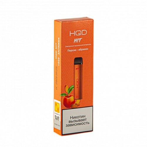 HQD / Электронная сигарета HQD Hit Персик абрикос (1600 затяжек, одноразовая) в ХукаГиперМаркете Т24