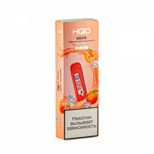 HQD / Электронная сигарета HQD Mega Персик (1800 затяжек, одноразовая) в ХукаГиперМаркете Т24