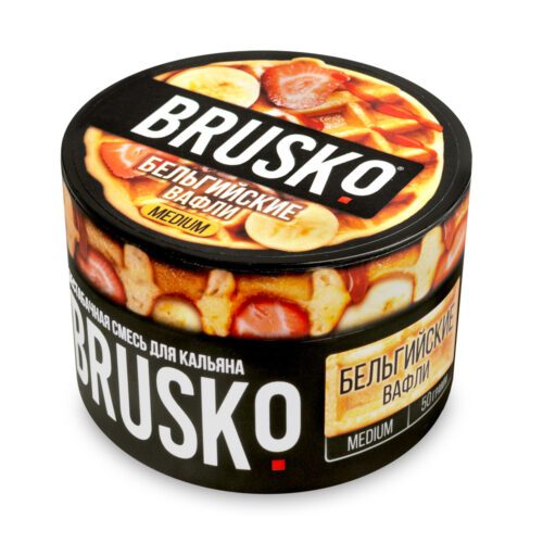 Brusko / Бестабачная смесь Brusko Medium Бельгийские вафли, 50г в ХукаГиперМаркете Т24