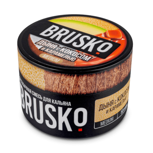 Brusko / Бестабачная смесь Brusko Medium Дыня с кокосом и карамелью, 50г в ХукаГиперМаркете Т24