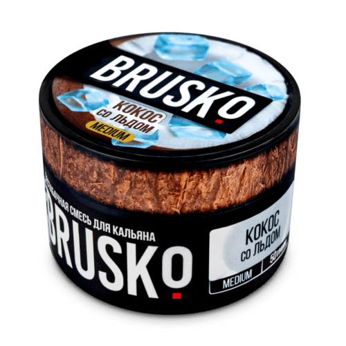 Brusko / Бестабачная смесь Brusko Medium Кокос со льдом, 50г в ХукаГиперМаркете Т24