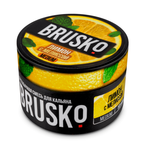 Brusko / Бестабачная смесь Brusko Medium Лимон с мелиссой, 50г в ХукаГиперМаркете Т24