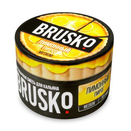 Brusko / Бестабачная смесь Brusko Medium Лимонный пирог, 50г в ХукаГиперМаркете Т24