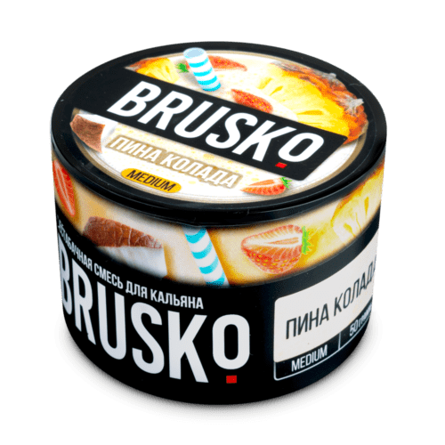Brusko / Бестабачная смесь Brusko Medium Пина колада, 50г в ХукаГиперМаркете Т24