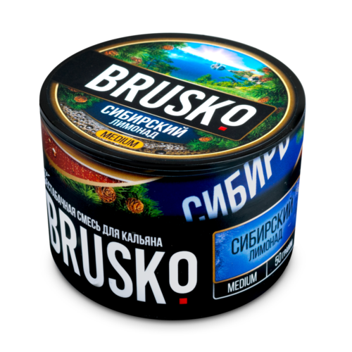 Brusko / Бестабачная смесь Brusko Medium Сибирский лимонад, 50г в ХукаГиперМаркете Т24