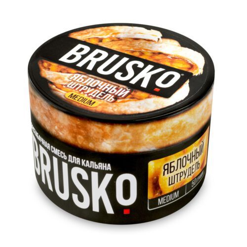 Brusko / Бестабачная смесь Brusko Medium Яблочный штрудель, 50г в ХукаГиперМаркете Т24