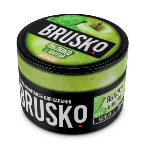 Brusko / Бестабачная смесь Brusko Medium Яблоко с мятой, 50г в ХукаГиперМаркете Т24