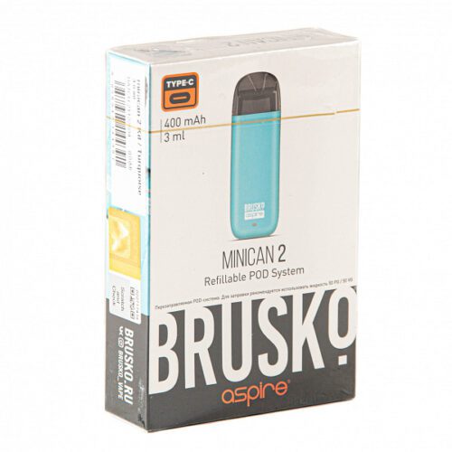 Brusko / Электронная сигарета Brusko Minican 2 400mAh бирюзовый (многоразовая) в ХукаГиперМаркете Т24