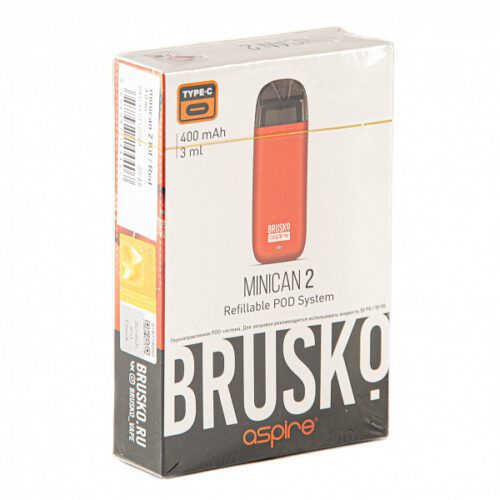 Brusko / Электронная сигарета Brusko Minican 2 400mAh красный (многоразовая) в ХукаГиперМаркете Т24