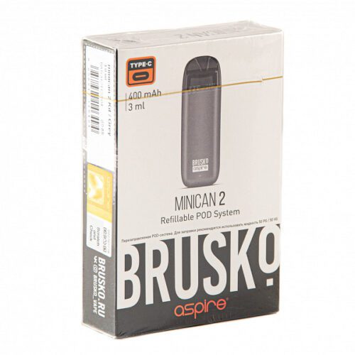 Brusko / Электронная сигарета Brusko Minican 2 400mAh серый (многоразовая) в ХукаГиперМаркете Т24