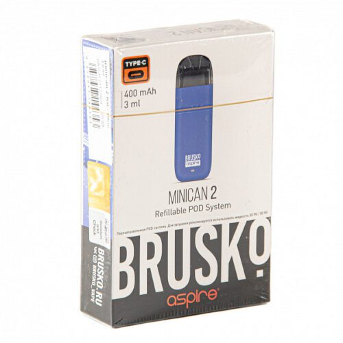 Brusko / Электронная сигарета Brusko Minican 2 400mAh синий (многоразовая) в ХукаГиперМаркете Т24