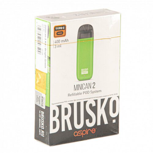 Brusko / Электронная сигарета Brusko Minican 2 400mAh зелёный (многоразовая) в ХукаГиперМаркете Т24