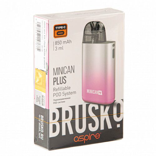 Brusko / Электронная сигарета Brusko Minican Plus 850mAh розово-белый градиент (многоразовая) в ХукаГиперМаркете Т24