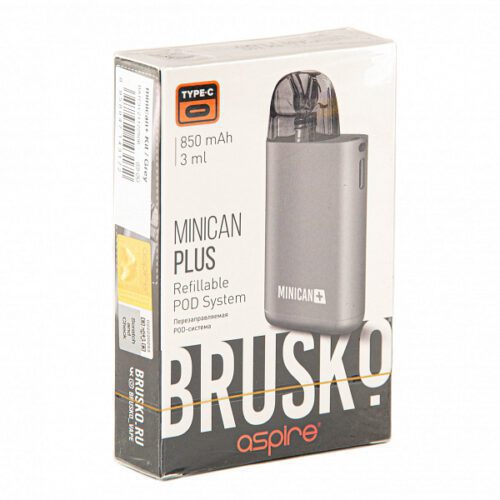Brusko / Электронная сигарета Brusko Minican Plus 850mAh серый (многоразовая) в ХукаГиперМаркете Т24