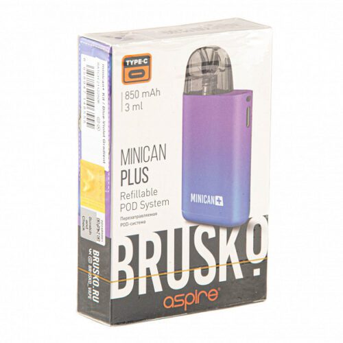 Brusko / Электронная сигарета Brusko Minican Plus 850mAh сине-фиолетовый градиент (многоразовая) в ХукаГиперМаркете Т24
