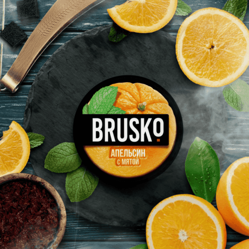 Brusko / Бестабачная смесь Brusko Strong Апельсин с мятой, 250г в ХукаГиперМаркете Т24
