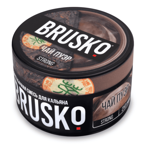 Brusko / Бестабачная смесь Brusko Strong Чай пуэр, 250г в ХукаГиперМаркете Т24