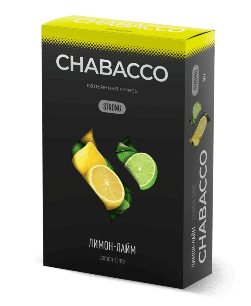 CHABACCO / Бестабачная смесь Chabacco Strong Lemon-Lime (Лимон-Лайм), 50г в ХукаГиперМаркете Т24